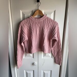 Gap x Loveshackfancy Girls Pink Cable Knit Sweater Preppy Classic Size Large